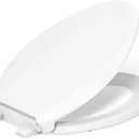 KOHLER 4636-RL-0 Cachet ReadyLatch Elongated Toilet Seat, Quiet-Close Lid, Contoured Seat, Grip-Tight Bumpers and Installation Hardware, White, 18.04"L x 14.18"W