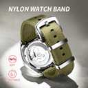 Nylon Watch Strap Replacement Canvas Watch Band Military Army Men Women - 18mm, 20mm, 22mm, 24mm Watch Bracelet with Stainless Steel Silver Buckle
