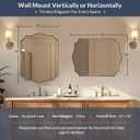 MIRRORART 22x30'' Brushed Nickel Scalloped Bathroom Mirrors, Vintage Bathroom Rectangle Vanity Mirror, Brushed Silver Wavy Edges Mirrors in 1'' Rustproof Metal Frame for Home Remodel, HD Glass