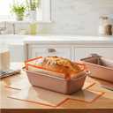 4 Pcs Loaf Pan with Liners Set 9 x 5 Inch Non-stick Bread Pan and Silicone Loaf Liners for Homemade Baking Carbon Steel Rectangular Baking Tray for Kitchen Sourdough Sandwich Home(Gold)