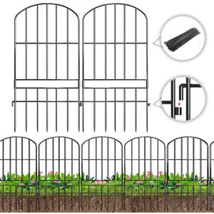 Adavin Animal Barrier Garden Fence,15 Pack Black 12''L x 25" H no dig Fence, Underground dig Protection for Dog Rabbits Rustproof Metal Wire Panel Border, 15 ft Ground Stakes for Outdoor Patio (12''LX25''H-15 Pack)
