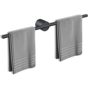 Adjustable Length Stainless Steel Towel Rack - 18-24 Inch Fit, 26.4 Inch Total Length - Matte Black 304 Stainless Steel Towel bar for Bathroom & Kitchen
