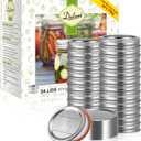 Dalzom 48Pcs Canning Lids with Rings Wide Mouth, Premium Mason Jar Lids with Bands/Rings for Ball, Kerr Jars - Food Grade Material, 100% Fit & Airtight for Wide Mouth Mason Jars