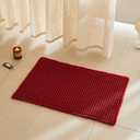 Waffle Bath Mat, Boho Bathroom Rugs Non Slip Washable Super Absorbent Quick Dry Bath Mat Farmhouse Bathroom Decor, 30"x20" Burgundy (1'8" x 2'6" (Rectangular))