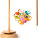 Birdtown Traders Single Yarn Spindle Holder - Thread Spinner Organizer for Knitting, Crocheting - Complete with 20 Piece Colorful Stitch Markers