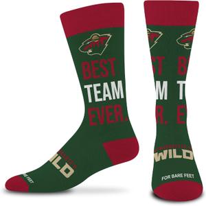 For Bare Feet NHL Unisex Best Team Ever Crew Sock Nhl (One Size)