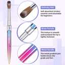 100% Kolinsky Acrylic Nail Brush,3D Pure Handmade Round Shape Size 12 Nail Brushes for Acrylic Application, Professional Nail Art Brush Manicure for Professional Manicure DIY Home Salon(#12)