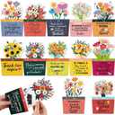 Motipuns 12 Pcs Teacher Appreciation Gift Cards Holders Bulk Teacher Gift Card Holder Flower Sunflower Money and Gift Card Sleeves for End of Year Best Teacher Appreciation Week Graduation Gifts