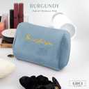 3 x Velvet Makeup Bag, Portable Zipper Make Up Pouch, Cute Small Cosmetic Bag, Flannel Toiletry Bag, Travel Storage Bag Gifts for Women Girls(Blue)