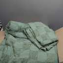 Bedsure King Size Comforter Set Green, Boho Tufted Bed Set, Checkered Farmhouse-Style Distressed Vintage Bedding, 3 Pieces, 1 Plaid Geometric Comforter and 2 Pillow Shams