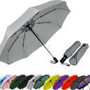 SIEPASA Windproof Travel Compact Umbrella-Automatic Umbrellas for Rain-Compact Folding Umbrella, Travel Umbrella Compact, Small Portable Windproof Umbrellas for Men and Women. (Grey)