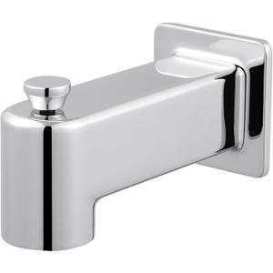 KES All Metal Tub Spout with Diverter, 5-3/8 Inch Bathtub Faucet Replacement, Slip-on Fits 1/2 Inch Copper Pipe, Polished