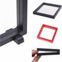 Eco-Fused 3D Transparent Floating Frame - Set of 5 - Suspension Display Case for Collectibles, Memorabilia, Decorations - Holders for Coins, Jewellery, Medals, Gemstones (Multicolored) (5 pack - Multicolors (Black, Red, White), Mulicolor)