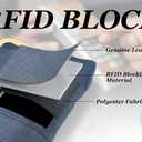 Geninue Leather Wallet with RFID Blocking Clutch Kiss Lock Purse,Multi-Compartment Card Holder,Phone Bag for iPhone 17 16 15 14 13 Pro Max,Gift for Women Mum Daughter Granddaughter (Blue)