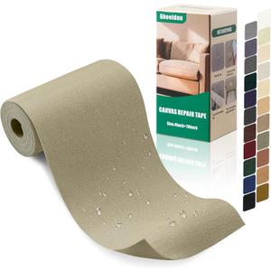 Gheeidau Canvas Repair Tape 470 Inch Waterproof Self-Adhesive Fabric Repair Patch for Repairing Boat Covers,Tents,Patio Umbrellas,Car Seats,Luggage,Sofas.(Khaki)