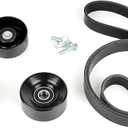 Idler Pulley and Belt Tensioner Kit Serpentine Belt Kit for Ford F250 F350 F450 F550 Super Duty 2008 2009 2010 6.4L V8 DIESEL Replaces 90K-39051 90K39051 K080865HD 8PK2200 39051 36354 36492