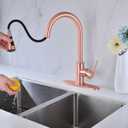 Delle Rosa Copper Rose Gold Kitchen Faucet, Deck Mount, 304 Stainless Steel, Single Handle, 3-Way Spray Setting, Easy Installation