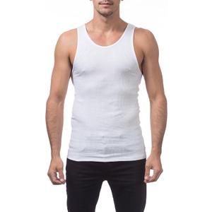 Pro Club Men's Premium Ringspun Cotton Ribbed A-Shirt Multipack (White, L)