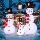 3pc Snowman Outdoor Christmas Decorations,Christmas Snowman Family Set,Perfect for Xmas and Xmas Eve,Light Up Xmas Holiday Indoor/Outdoor Lawn Yard Garden Party Decoration