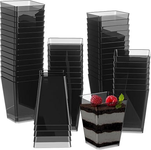Mifoci 50 Pcs Clear Black 5 oz Plastic Dessert Cups Valentine Appetizer Cups for Parties Mini Square Disposable Dessert Bowls Clear Parfait Bowls for Pudding Fruit Yogurt Ice Cream Mousse
Visit the Mifoci Store