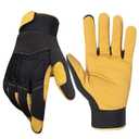 4 x RIGWARL Upgraded Work Gloves Men with Wear-resistant Rubber Patch on Palm, Gardening Gloves Thickened Padding for Protection, Safety Work Gloves Women Tear resistant for yard, Mechanics, Construction (Medium, Premium Black- (95% Wear-resistant, M))