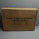 Heated Cat House for Outside, Waterproof Awning & Escape Door Heated Cat Houses for Indoor/Outdoor Cats in Winter, Elevated & Insulated Outdoor Cat Shelter for Feral Cat(Green, 25.2"x16.5"x13")