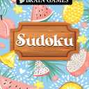 3 x Brain Games - Take-Along - Sudoku | Summer-Themed Fruit Design | Portable Variety Puzzle Book