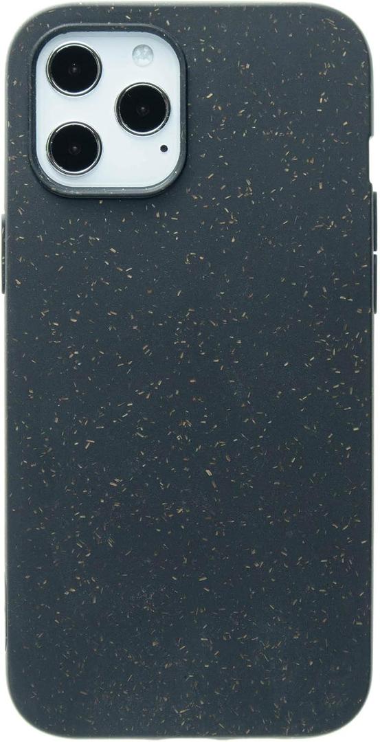Pela: Phone Case for iPhone 12 Pro Max, 6.7 inch Screen - Eco-Friendly - Made from Plants (Classic Black)