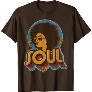 70s Funk Afro Soul Retro Vintage 70s Retro Soul tee T-Shirt, Size: L