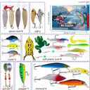 Fishing Advent Calendar 2025 for Man Adult Teen - 24 Days Christmas Countdown Fishing Lure Tackle Set - Xmas Surprise Fish Bait Gift for Father Grandpa Brothers Boyfriend