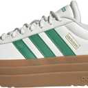 adidas Women's Vl Court Bold Sneaker (8.5, White/Court Green/Gold Metallic)
