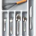 Bellsal Silverware Organizer 6 Slots Silverware Tray for Drawer Utensil Organizer Cutlery Flatware Organizer for Kitchen Plastic