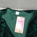 WDIRARA Women's Plus Size Ruched Deep V Neck Midi Dress Long Sleeve Velvet Bodycon Dresses Green L Plus