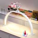 Yokilly Half Moon Light for Nail Desk: 29" Foldable Half Moon Desk Lamp with Phone Holder for Beginner - Arch Nail Tech Light with 3 Color Modes & 10 Brightness for Manicure Salon (White, Large)
