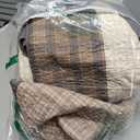 Finlonte 100% Cotton King Size Quilt, King Comforter with Pillow Shams, Farmhouse Plaid Quilted Bedspread, Lightweight Soft Quilt Bedding Set, Brown/Beige/Gray (King (98"x106"))