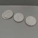 White Marble Coasters with Bling Particles, Set of 6 - Natural Marble Stone Drink Coaster with Protective Silicone Feet, 4 inch Diameter, 0.4 inch Thick - Heat-Resistant Coasters for Coffee Table