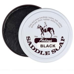 Fiebing's Black Saddle Soap (12oz) - Leather Cleaner & Conditioner - Soften, Protect, Restore & Renew Leathercraft, Car Seat, Belts, Shoes, Luggage, Furniture, Purses, Boots, Bags, Sports & Horse Gear