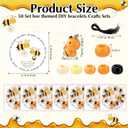 Highergo 50 Set Motivational Bee Themed Gifts Bee Bracelet Beads DIY Craft Kit with Inspirational Cards and Bags for Teacher Bee Party Favors