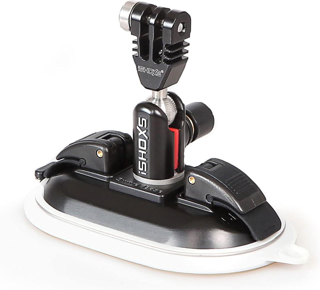 Power Force Cup Prox | Suction Cup Mount | Suitable for GoPro and Compatible ActionCam | Perfect for Windshield Smooth Surfaces - White Membrane