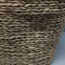 Round Woven Wicker Laundry Hamper with Lid - Large Water Hyacinth Storage Wicker (Natural Brown, 18x18x23 in)