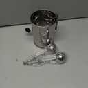 3 Pack Flour Sifter Set, 5 Cup Hand Crank Sifter with 2 Pieces Baker's Dusting Wands, Stainless Steel Fine Mesh Baking Sifter with Agitator Rotary, Powdered Sugar Duster for Baking Dessert