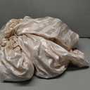 BEDELITE Satin Sheets Queen Size, Luxury Jacquard Striped Beige Bedsheets Set with Elastic Corner Straps, Similar to Silk Sheets Set 4 PC with 1 Deep Pocket Fitted Sheet, 1 Flat Sheet, & 2 Pillowcases