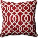 Pillow Perfect Trellis Indoor/Outdoor Accent Throw Pillow Plush Fill, Weather, and Fade Resistant, Floor - 25" x 25", Red New Geo