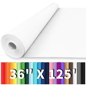 Vanhench 36"x1500"(125') White Wrapping Paper, White Easel Painting Drawing Paper Roll Kids Art Supplies, Chart Poster Bulletin Board Paper for Floor Covering Arts Crafts Gift Wrapping 80GSM 55LB (36" x 125')