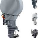Waterproof Outboard Cover, 1200D Heavy Duty Waterproof Outboard Cover, Boat Engine Hood Cover (Grey, 25-50 HP)