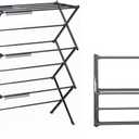 3 Tier Clothes Drying Rack, Foldable Drying Rack Clothing,Indoor & Outdoor Laundry Rack for Drying Clothes,Space-Saving Design,Small Collapsible Portable Dryer Racks for Laundry,Pure Black