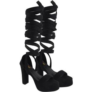 High Heels Chunky Block Platform Sandals  Strappy Gladiator Sexy Open Toe Pumps for Women, Dressy Heels for Parties & Special Occasions (5.5, Black)