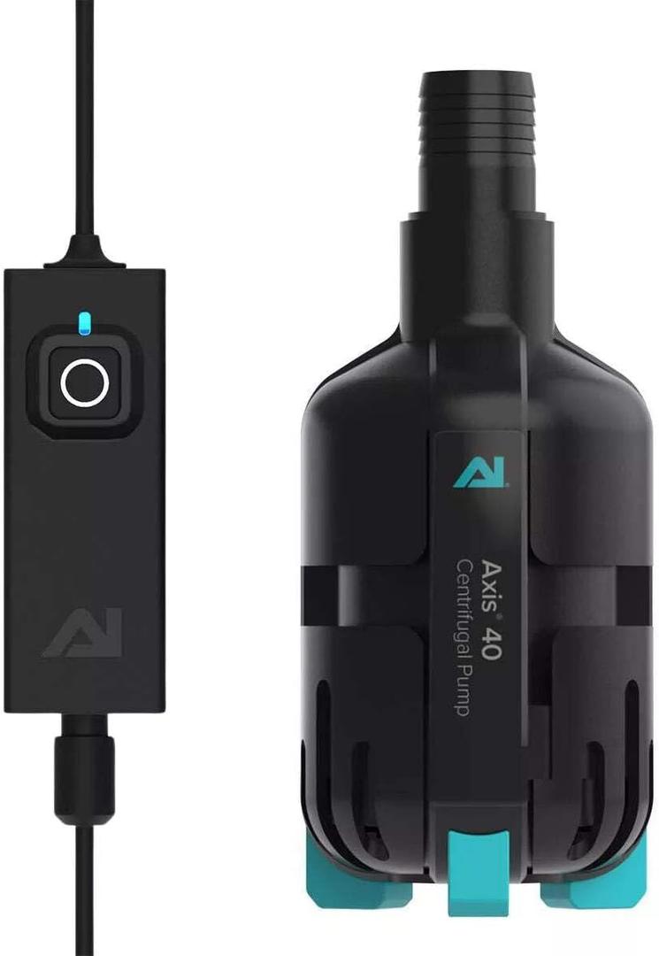 AquaIllumination AI Axis Centrifugal Smart Controllable Aquarium Pump - 400 GPH, Ultra Quiet Energy Efficient (Axis 40) (Black)