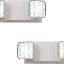 TANLUX LED Emergency Lights with Battery Backup, Two Head Adjustable Commercial Emergency Lights, UL Listed, AC 120/277V, Hardwired Exit Light Fixtures - 2 Pack (White)