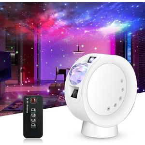RTjoy Portable Star Projector Light, Galaxy Sky Projector with Remote Control, Night Lights Projector for Adults Kids Bedroom, Party, Home Deco, White, GGE01W